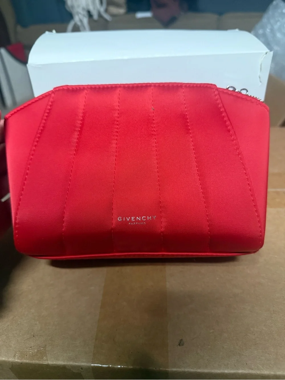 Givenchy iconic Red Quilted Cosmetic Bag/ pouch